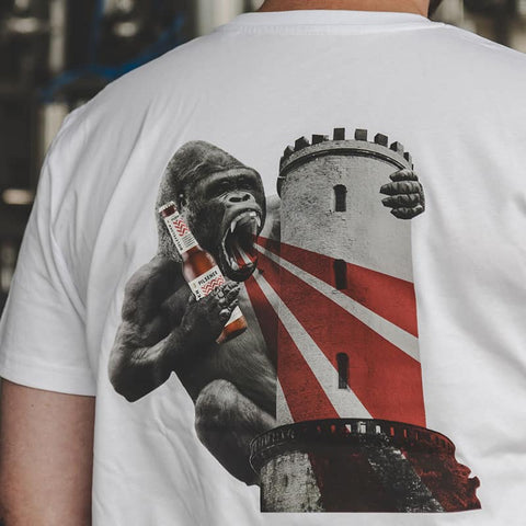 Bielefelder T-Shirt Weiß mit Backprint „Großstadt Dschungel“